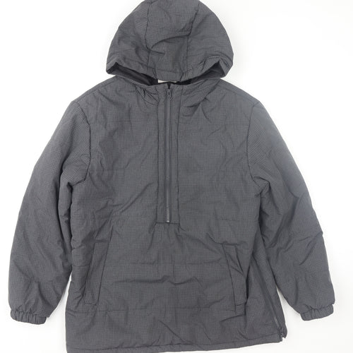 MNG Boys Grey Hooded 1/4 Zip Anorak Jacket Size 13-14 Years 164cm