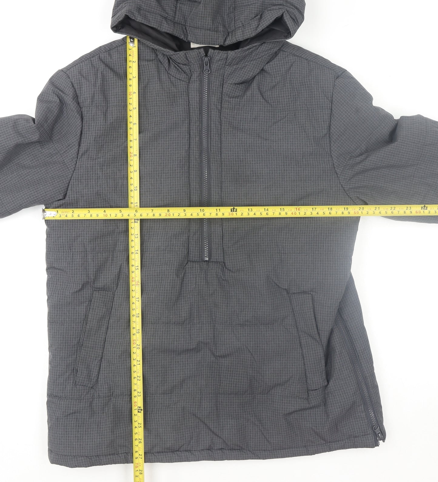 MNG Boys Grey Hooded 1/4 Zip Anorak Jacket Size 13-14 Years 164cm