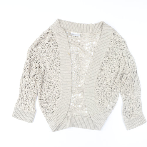 BHS Women’s Beige Open-Knit Acrylic Shrug Size 16