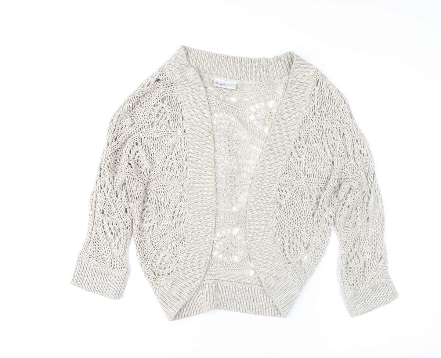 BHS Women’s Beige Open-Knit Acrylic Shrug Size 16