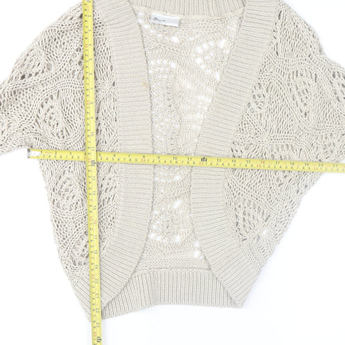 BHS Women’s Beige Open-Knit Acrylic Shrug Size 16