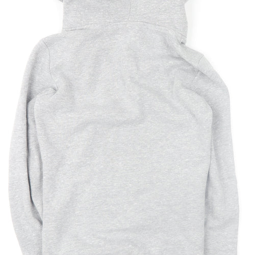 Superdry Womens Grey Full Zip Hoodie UK 6 Classic Logo Sweatshirt