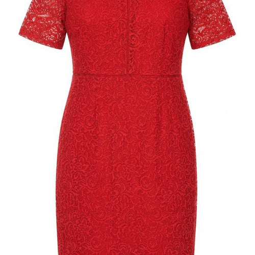 Marks and Spencer Women’s Red Lace Sheath Dress Size 10 Regular Formal
