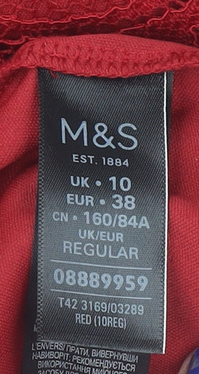 Marks and Spencer Women’s Red Lace Sheath Dress Size 10 Regular Formal
