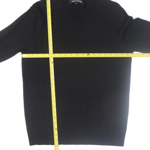 River Island Men’s Black Medium Pullover Jumper Crew Neck Acrylic