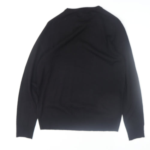 River Island Men’s Black Medium Pullover Jumper Crew Neck Acrylic