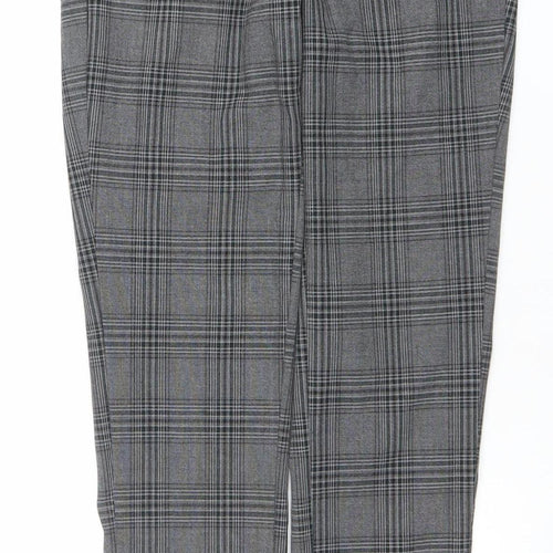 Jack & Jones Mens Grey Check Slim Chino Trousers 29W 32L