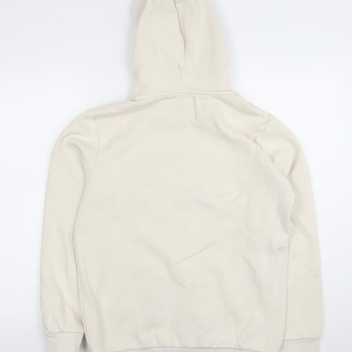Bershka Women's Beige Pullover Hoodie Small Everything is Good Graphic