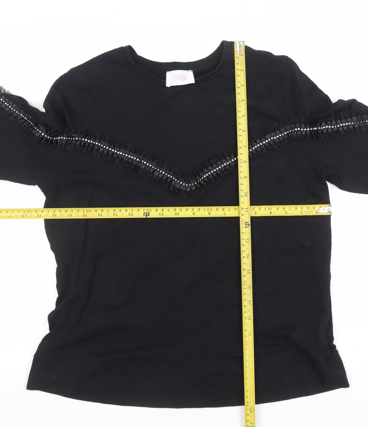 SANDRO Women’s Black Beaded Long Sleeve Pullover Sweatshirt Size 14