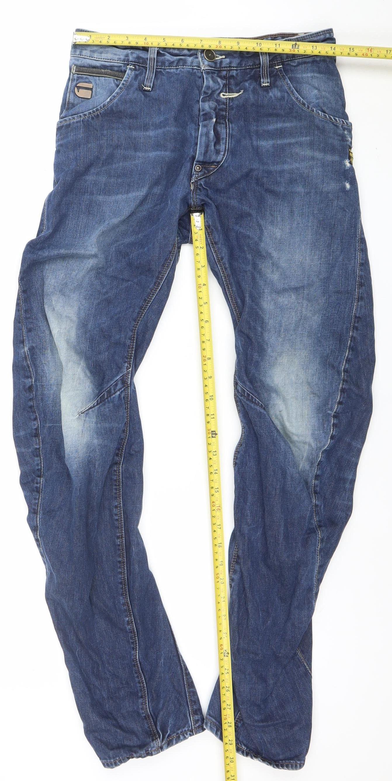 G-Star Men’s Blue Riley Loose Tapered Denim Jeans Size 29x32