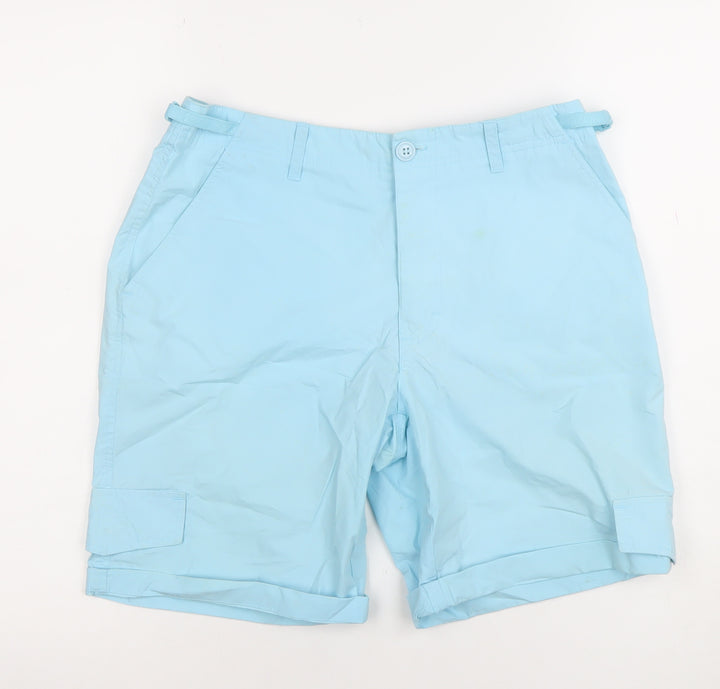 Paco Sport Men's Light Blue Cargo Shorts Size S Cotton Adjustable