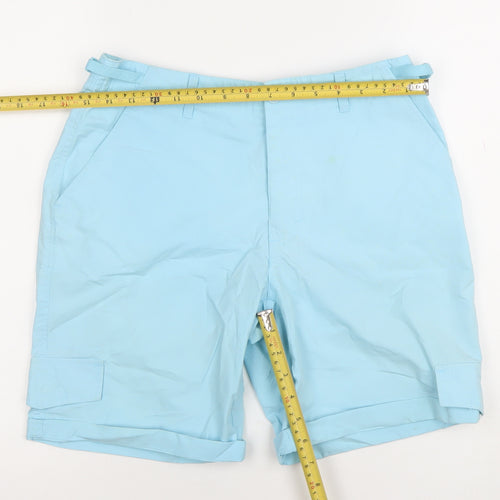 Paco Sport Men's Light Blue Cargo Shorts Size S Cotton Adjustable