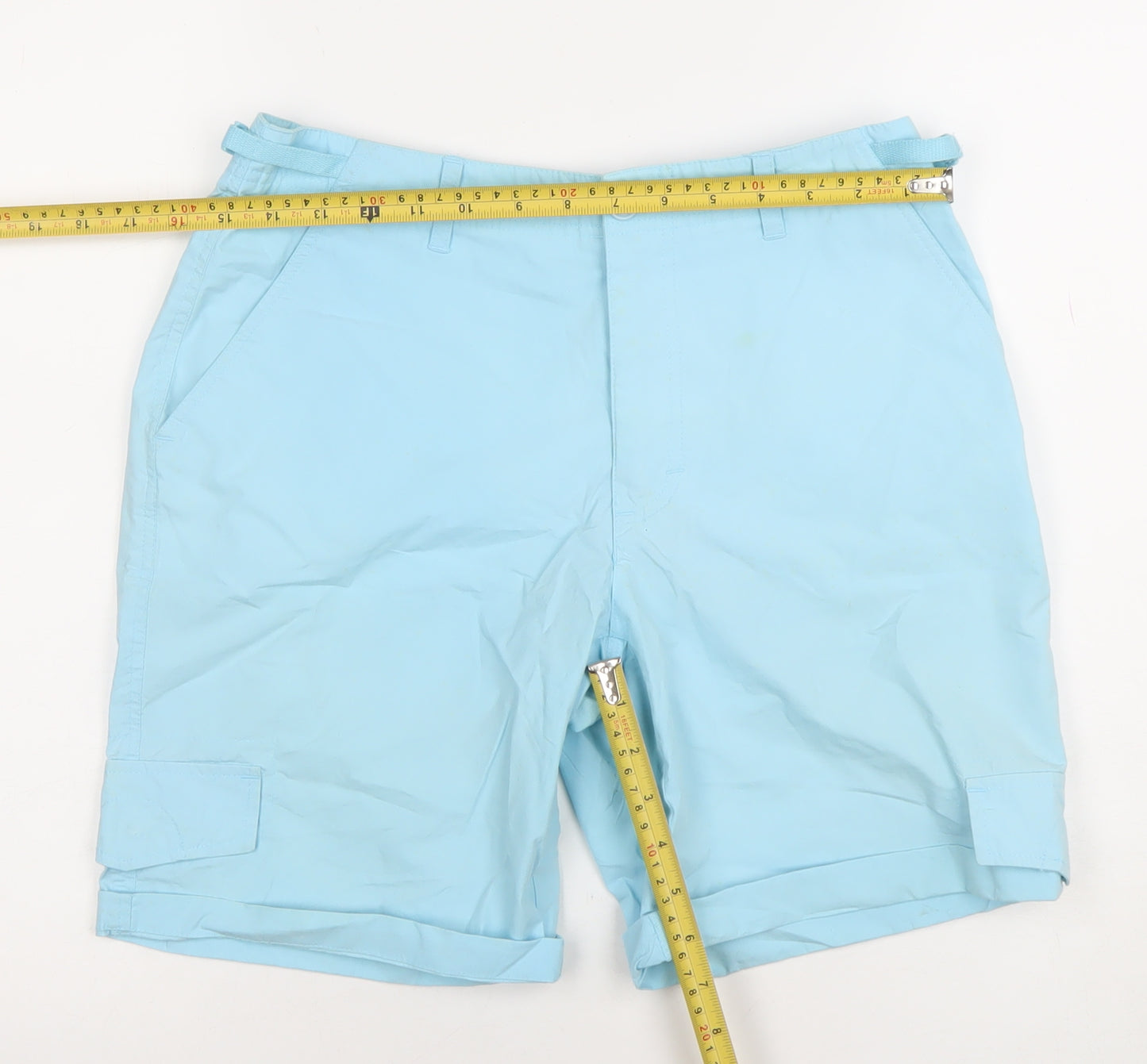 Paco Sport Men's Light Blue Cargo Shorts Size S Cotton Adjustable