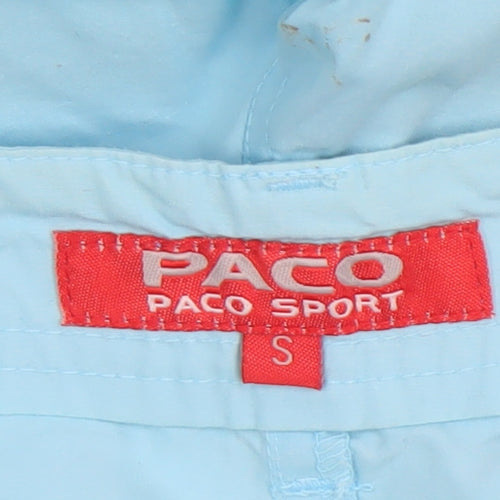 Paco Sport Men's Light Blue Cargo Shorts Size S Cotton Adjustable