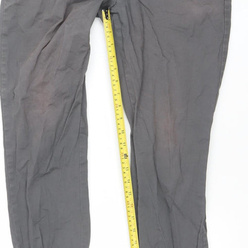 Denim Co Mens Grey Chino Slim Stretch Trousers W32 L32