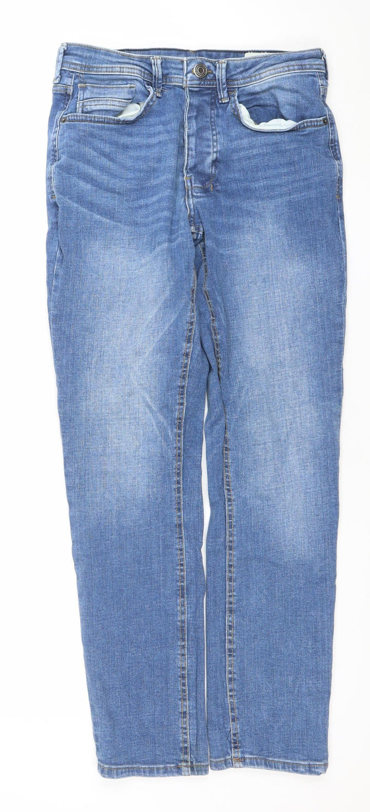 Denim Co Men's Blue Straight Jeans W30 L32 Cotton Blend