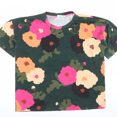 QBUS Womens Multicoloured Floral Short Sleeve T-Shirt M