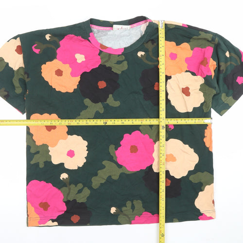 QBUS Womens Multicoloured Floral Short Sleeve T-Shirt M