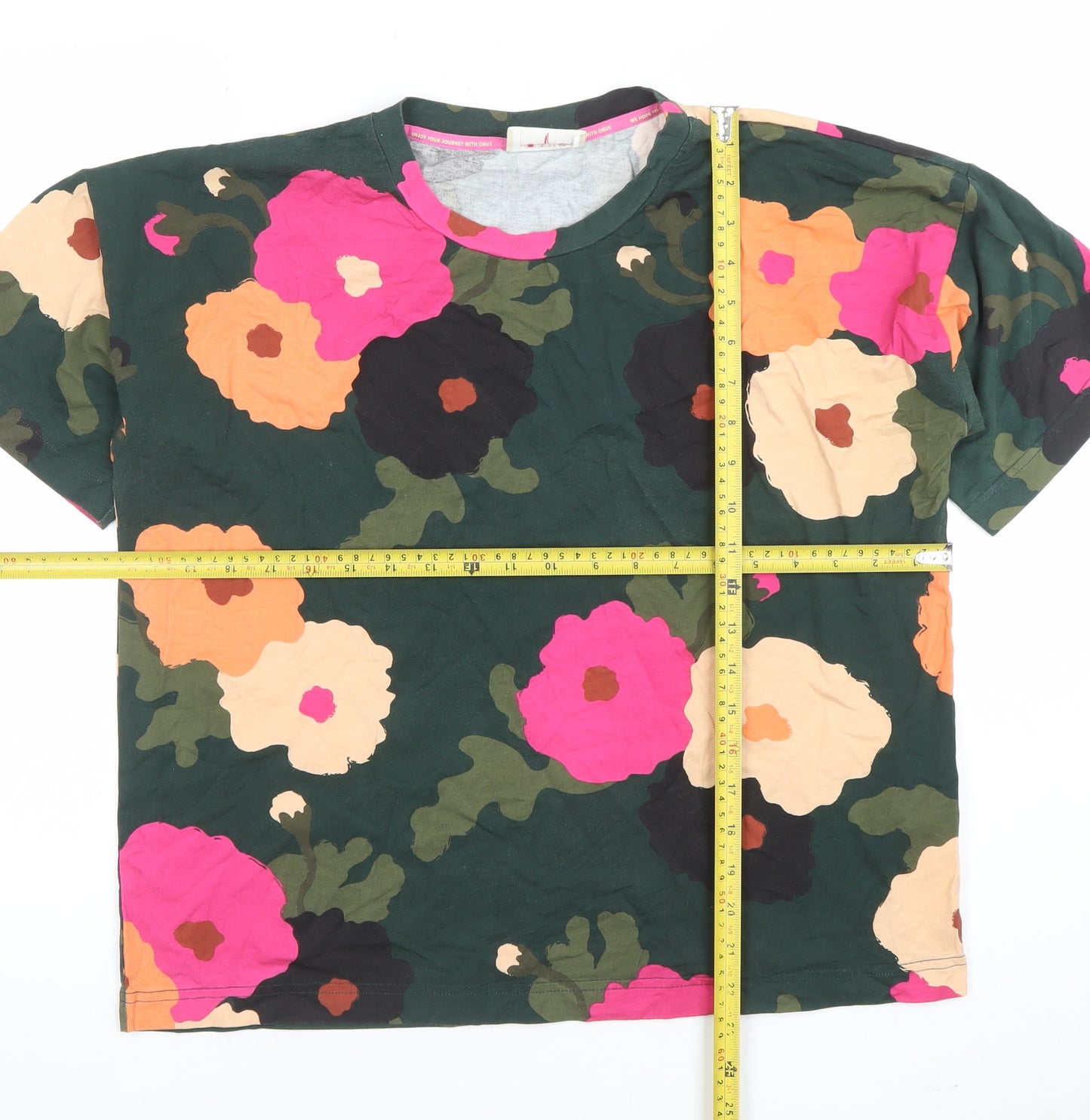 QBUS Womens Multicoloured Floral Short Sleeve T-Shirt M