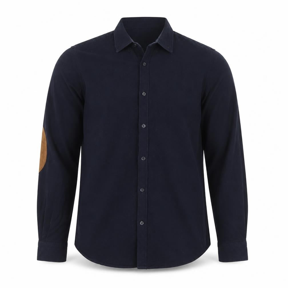 Front view of Zara Man Men's Blue Slim Fit Cotton Button-Up Shirt Medium
