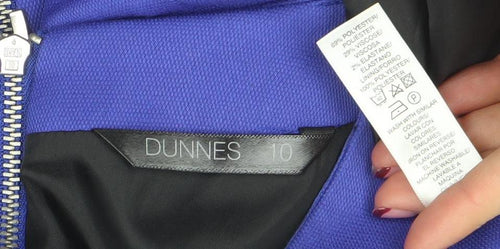 Dunnes Women Blue Sheath Knee Length Zip Detail Dress Size 10