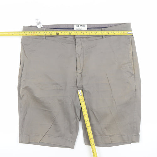 Paul Calvin Men’s Grey 32R Chino Shorts Cotton Stretch Casual