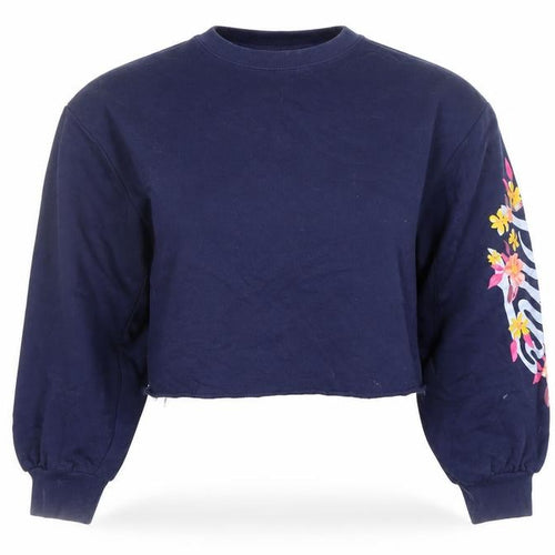 Victoria’s Secret PINK Navy Cropped Sweatshirt XS Floral Graphic Women