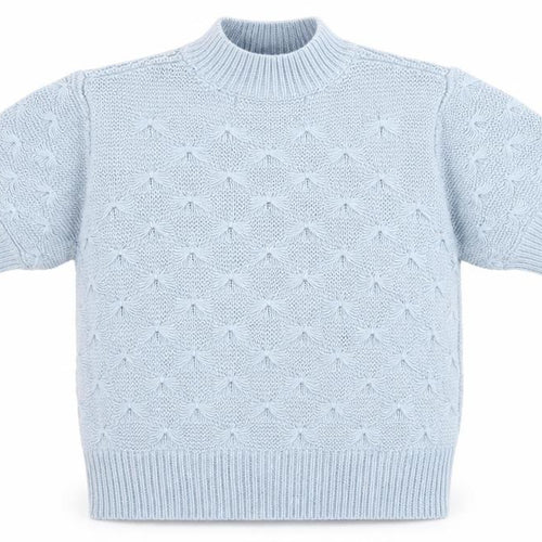 Vero Moda Womens Blue Mock Neck Short Sleeve Knit Jumper XL