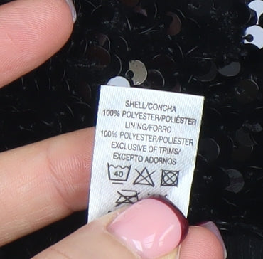 Dunnes Stores Girls Black Sequin Pullover Hoodie 4-5 Years