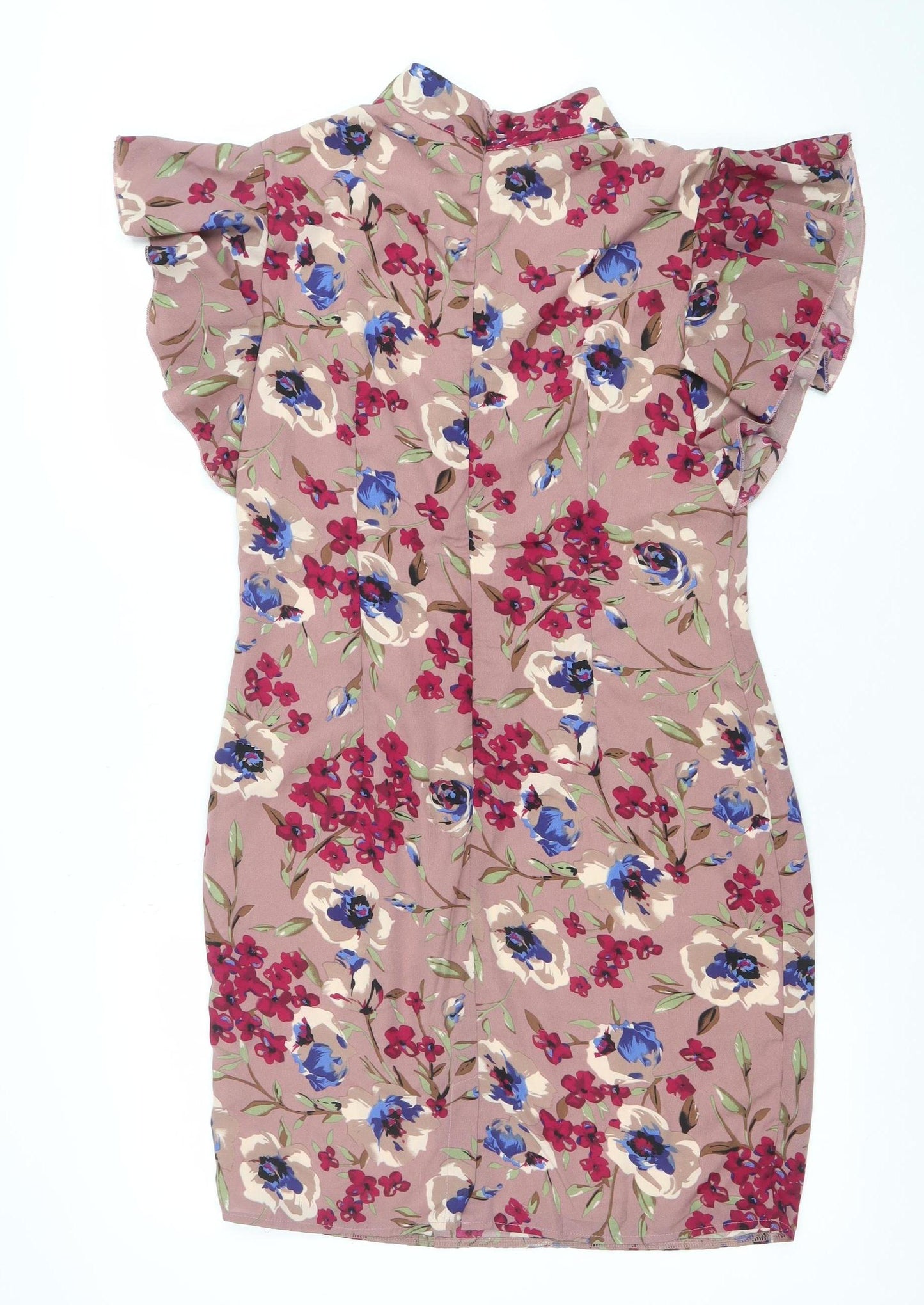 Tenki Women's Pink Floral Ruffle Shift Dress Size 12