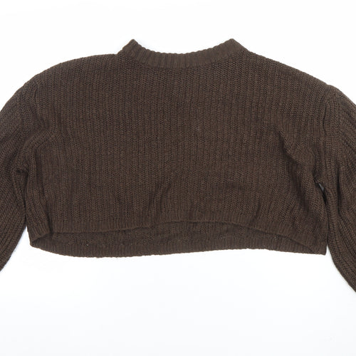 Sweatshop Women Brown Wool Chunky Knit Jumper Size 14