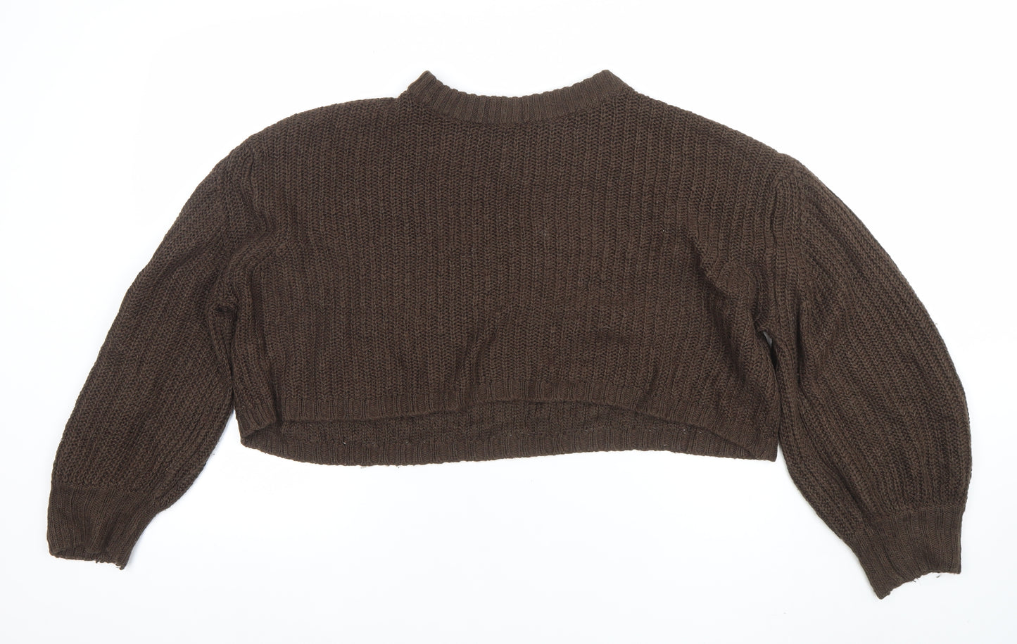 Sweatshop Women Brown Wool Chunky Knit Jumper Size 14