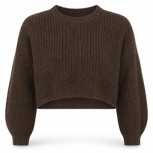 Sweatshop Women Brown Wool Chunky Knit Jumper Size 14