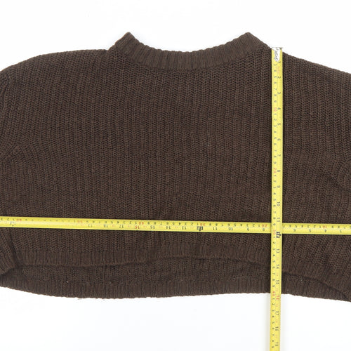 Sweatshop Women Brown Wool Chunky Knit Jumper Size 14
