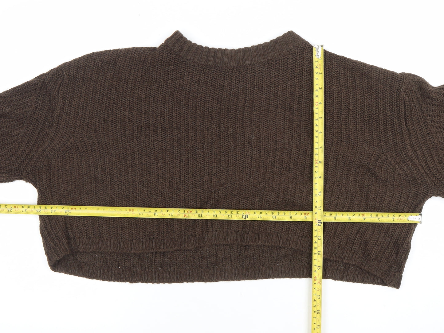 Sweatshop Women Brown Wool Chunky Knit Jumper Size 14