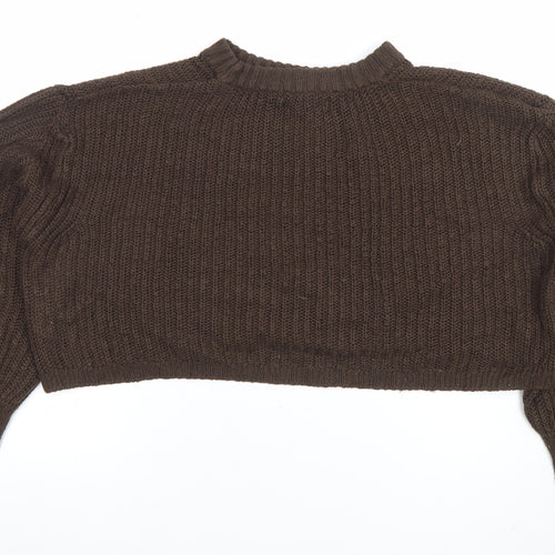 Sweatshop Women Brown Wool Chunky Knit Jumper Size 14