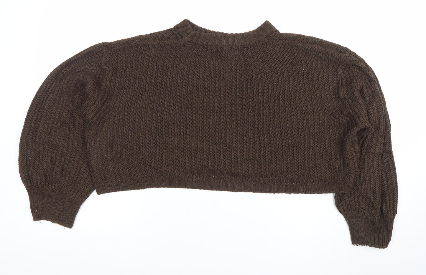 Sweatshop Women Brown Wool Chunky Knit Jumper Size 14