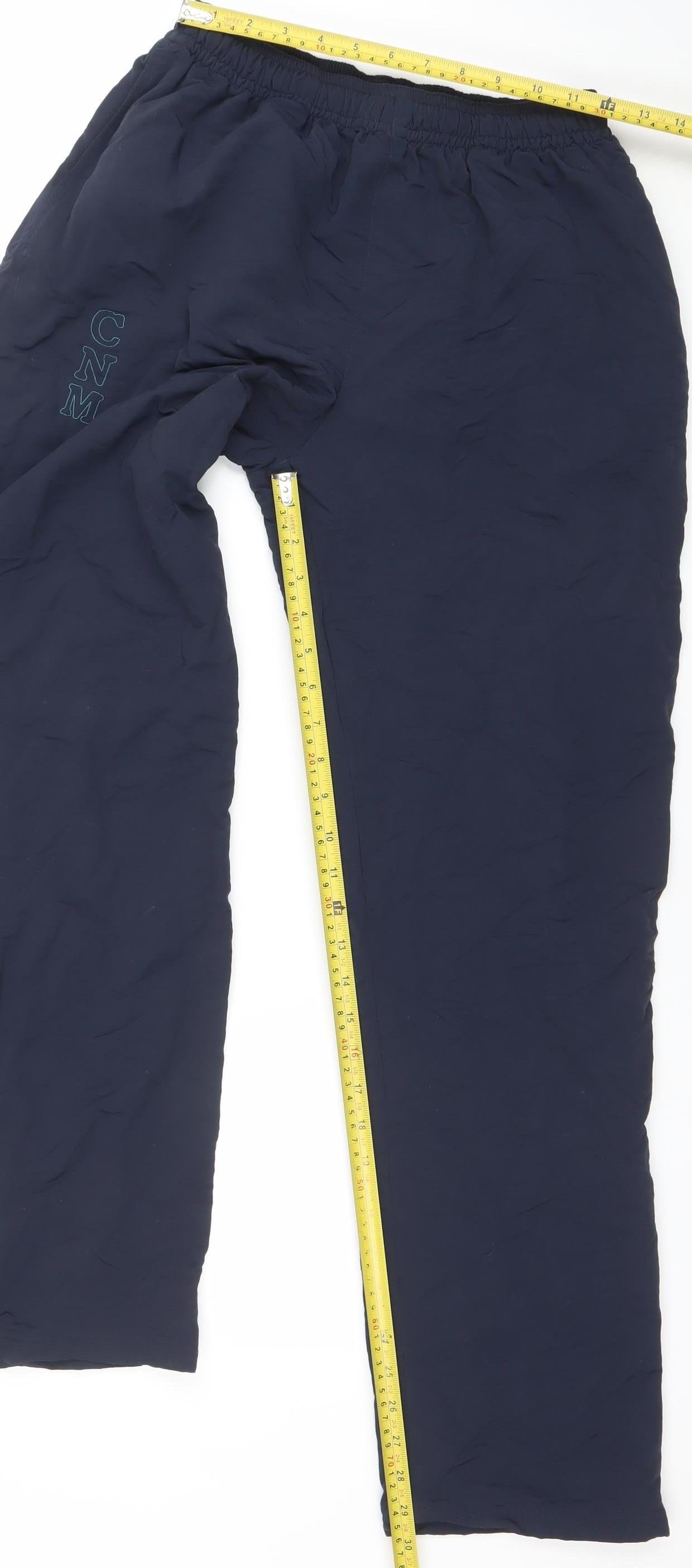Virginian Sportswear Mens Blue Nylon Track Pants Size S Regular Fit