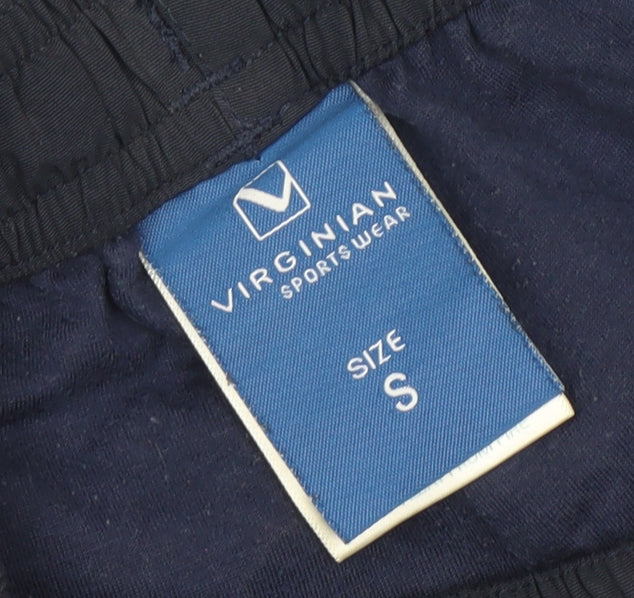 Virginian Sportswear Mens Blue Nylon Track Pants Size S Regular Fit