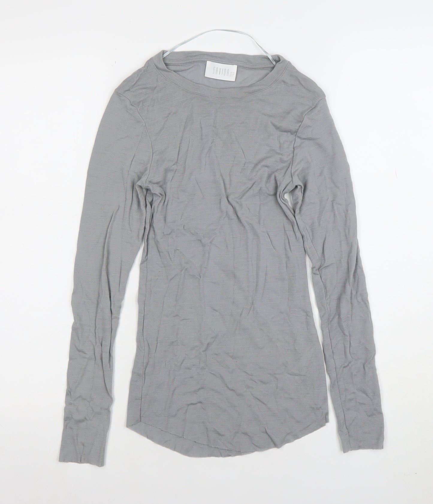 Savida Women's Grey Long Sleeve Crew Neck Jersey Top Size 10