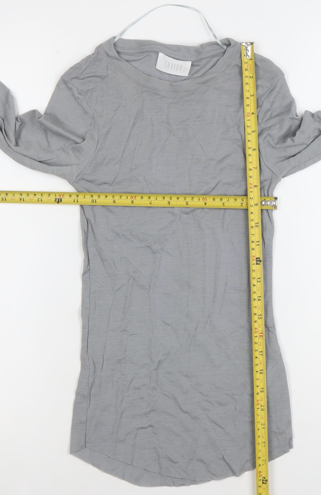 Savida Women's Grey Long Sleeve Crew Neck Jersey Top Size 10