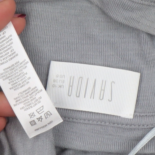 Savida Women's Grey Long Sleeve Crew Neck Jersey Top Size 10