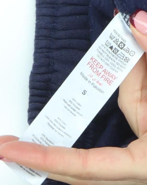 PrettyLittleThing Womens Navy Blue S Jogger Sweatpants