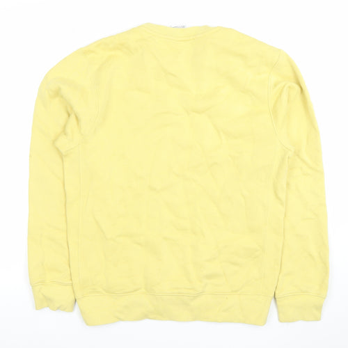 Nike Women Yellow Crew Neck Pullover Sweatshirt XS Cotton Blend