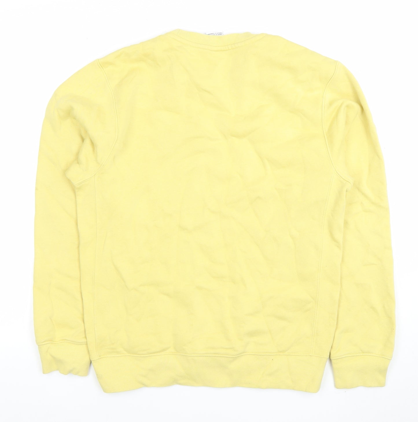Nike Women Yellow Crew Neck Pullover Sweatshirt XS Cotton Blend