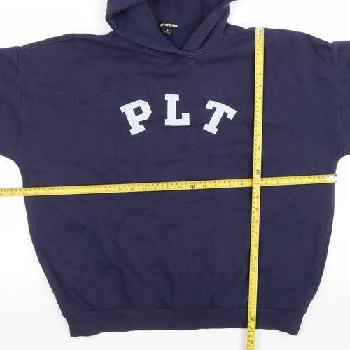PrettyLittleThing Navy Blue Women's Pullover Hoodie Size M Cotton Blend