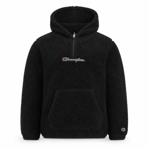 Champion Girls Black Fleece 1/4 Zip Pullover Hoodie Size L