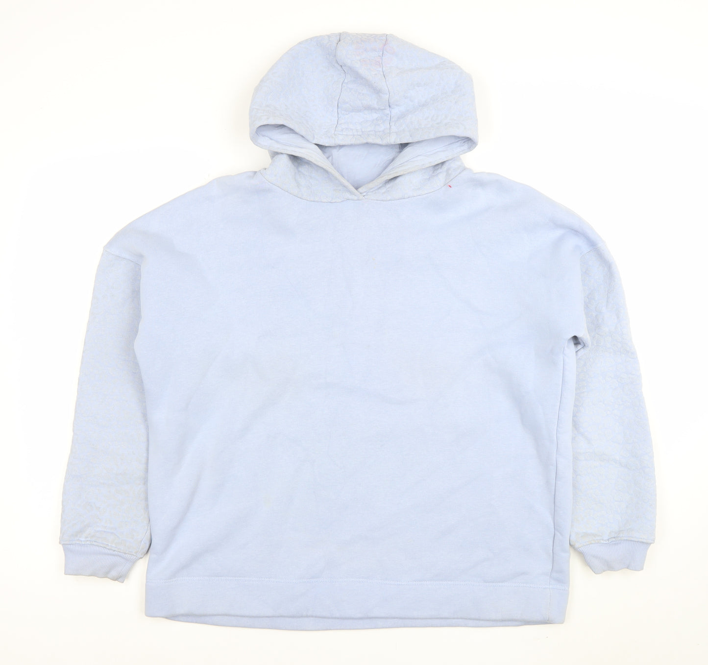 Gallery Women’s Blue Hooded Pullover Sweatshirt UK M Cotton Blend