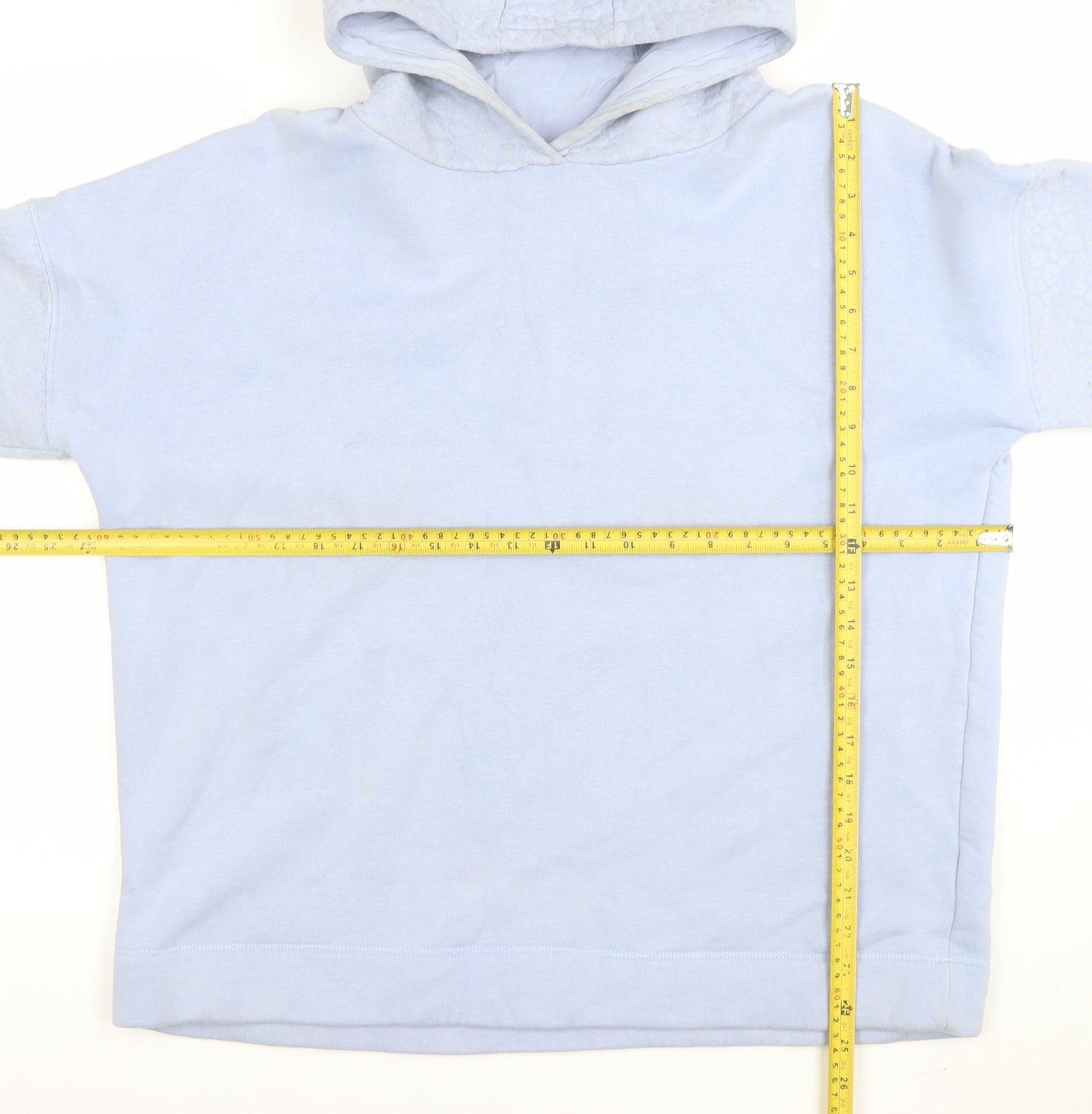 Gallery Women’s Blue Hooded Pullover Sweatshirt UK M Cotton Blend