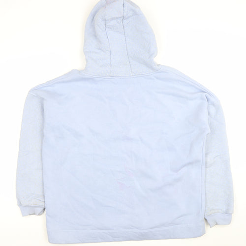 Gallery Women’s Blue Hooded Pullover Sweatshirt UK M Cotton Blend